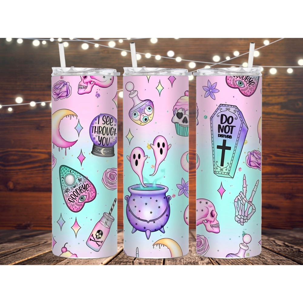 Pastel goth Halloween 20 fl oz metal tumbler